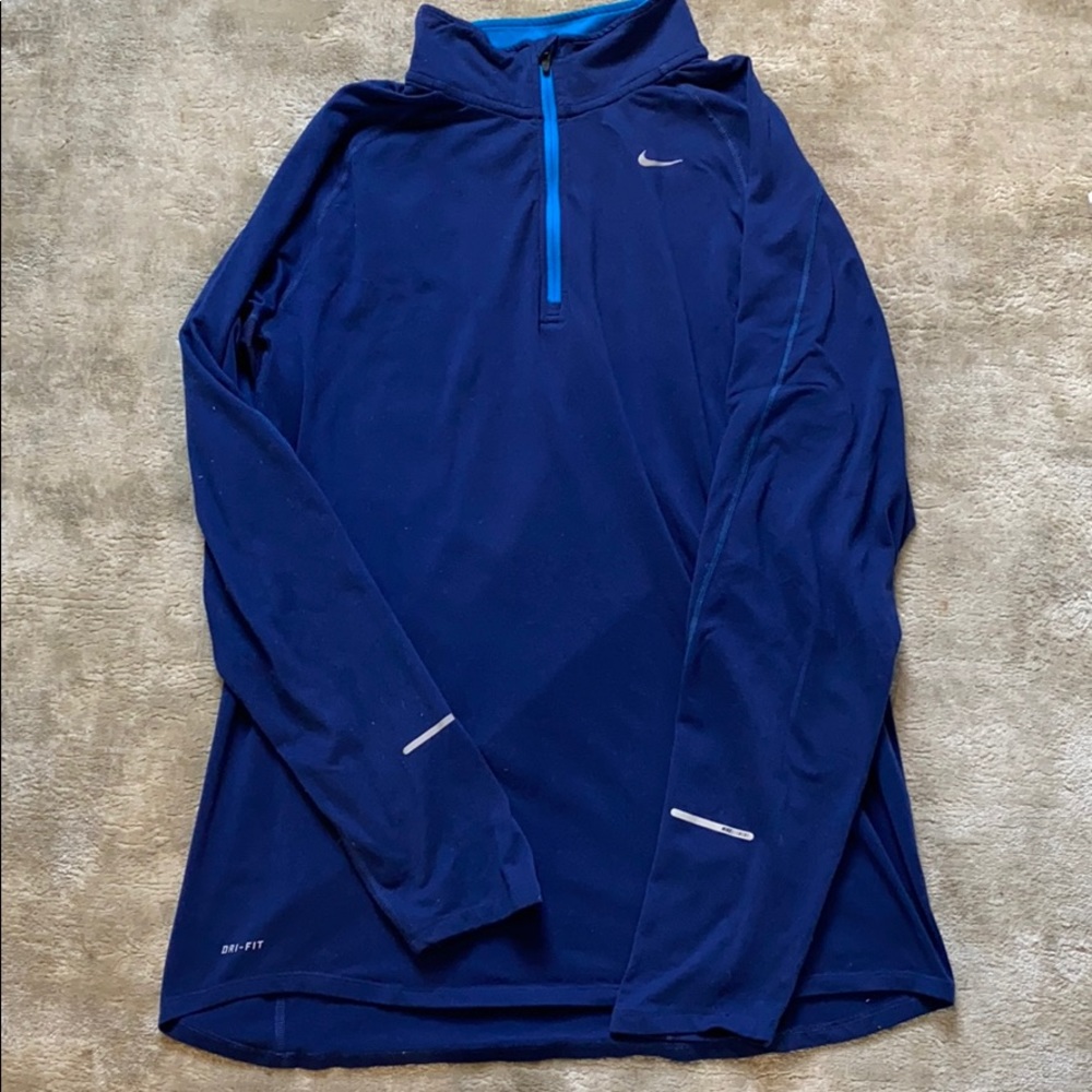 Nike men’s dri-fit long sleeve pull over w zipper